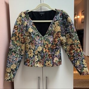 Vintage style tapestry hook and eye top